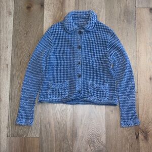 Mod-O-Doc Waffle Jacket 100% cotton dusty blue button up size 1